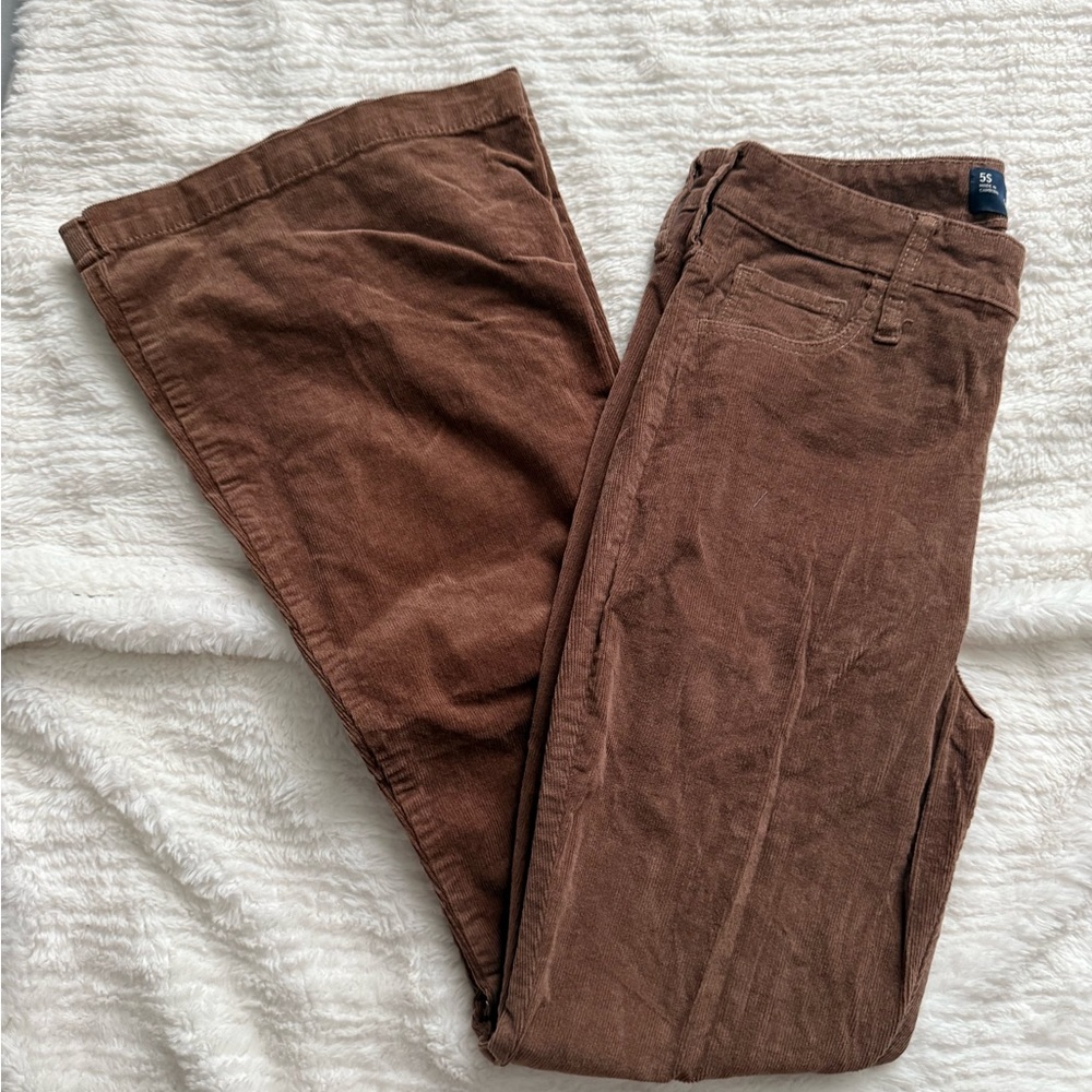 Hollister Tan Corduroy High-Rise Pants